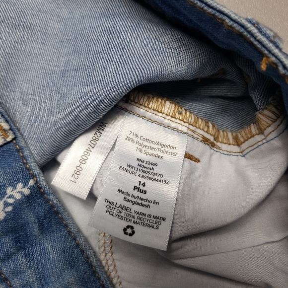 New wonder nation Girls denim jean flower shorts plus size 14 - Picture 8 of 9